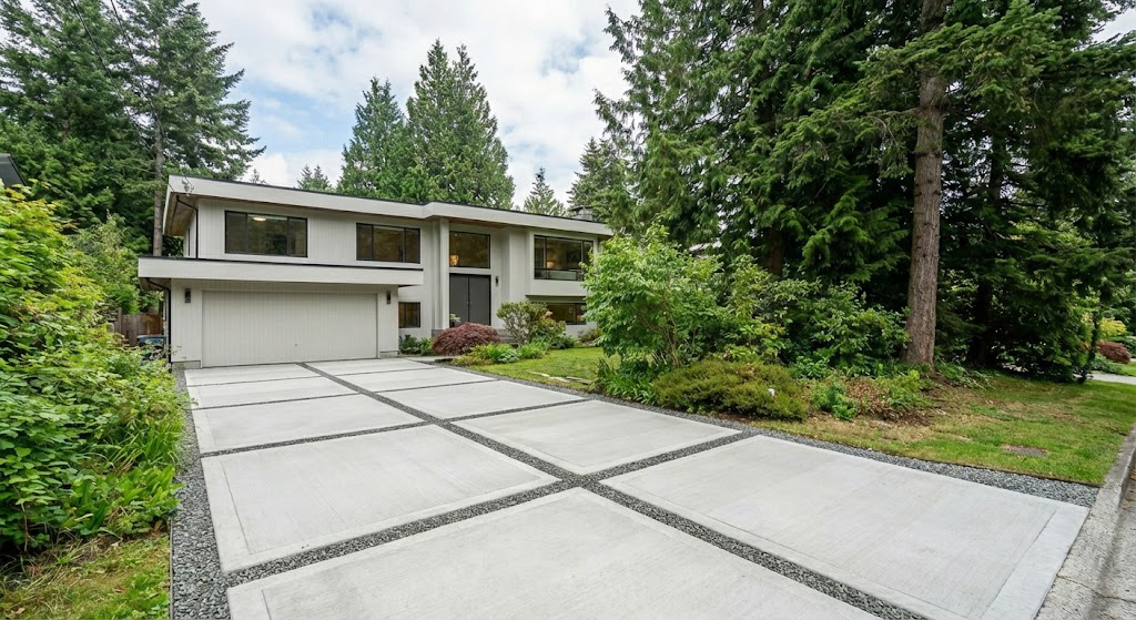Modern Concrete Grid Driveway